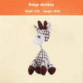 Plush puppy toy in animal designs like donkey, duck, and elephant with squeaker for teething relief