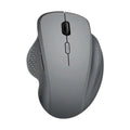 Grey self-charging wireless mouse for laptops with USB charging cable and photoelectric sensor