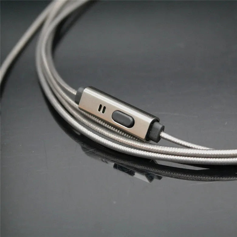 Titanium grey metal in-ear headphones with detachable cable and 8mm drivers