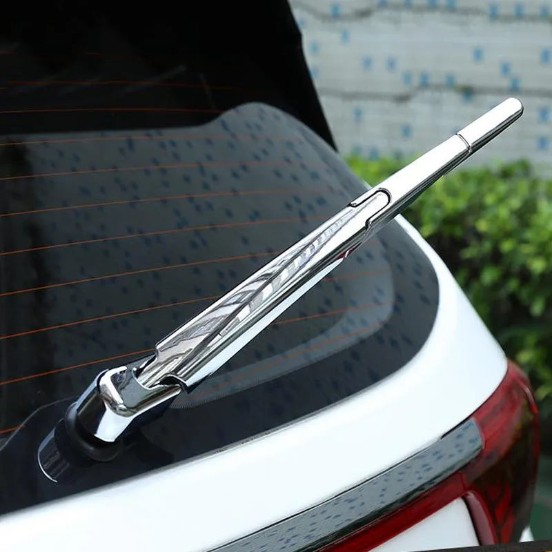 Four silvery ABS plastic rear wiper cover trims for Hyundai 2010 models on white background