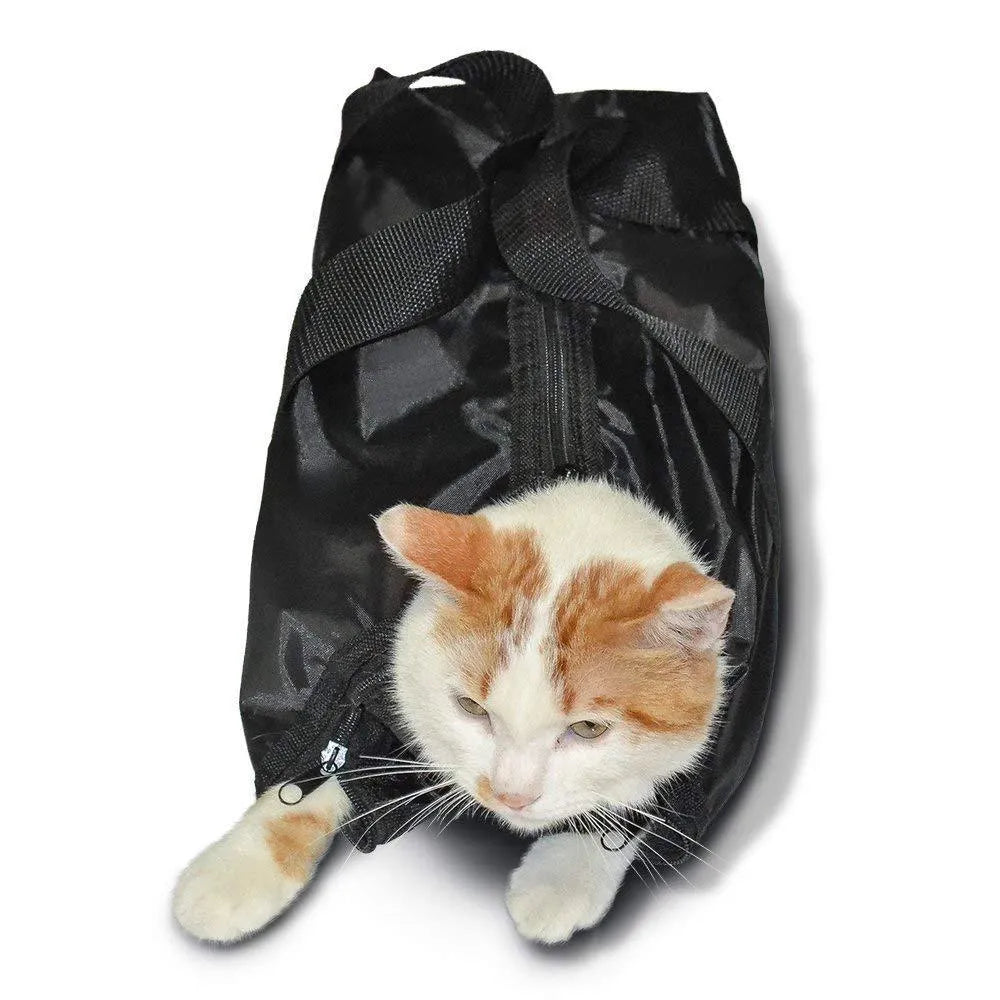Black cat cleaning and washing bag made from 420D PU Oxford fabric