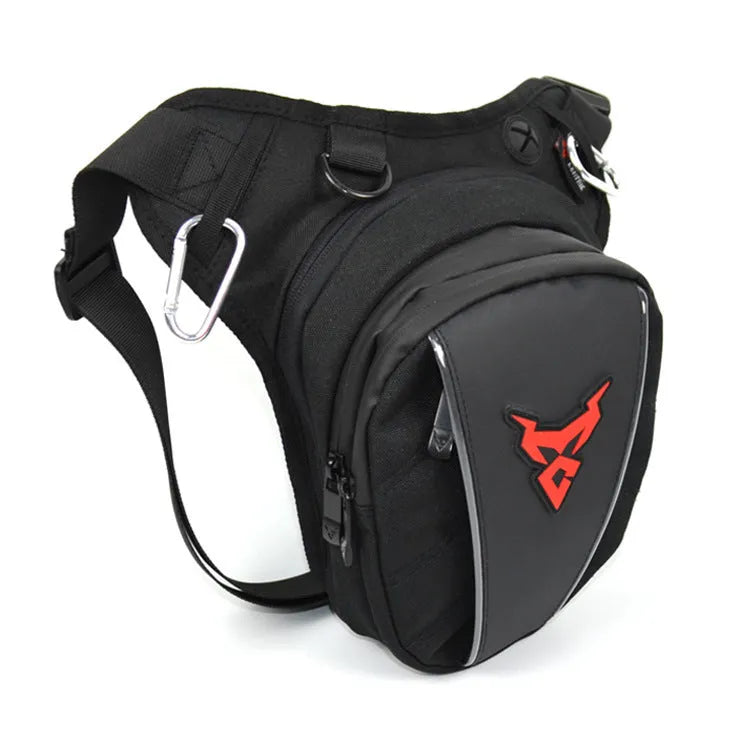 Motorcycle leg bag in 1200D Oxford cloth with 29cm x 29cm dimensions and adjustable 10-15cm depth