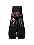 Black wide-leg women's jeans with colour-changing embroidery, shown in a loose straight fit.