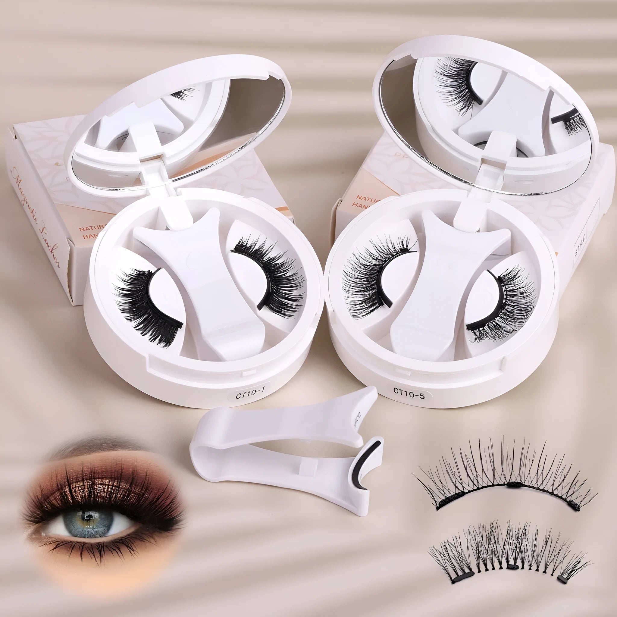 Magnetic false eyelashes with integrated soap holder portable beauty accessory CT10 series