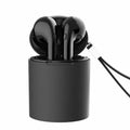 Black wireless magnetic sports in-ear headphones with neck mount and charging box