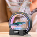 4-in-1 wireless Bluetooth speaker charging pad bedside lamp with digital alarm clock in black or white colour