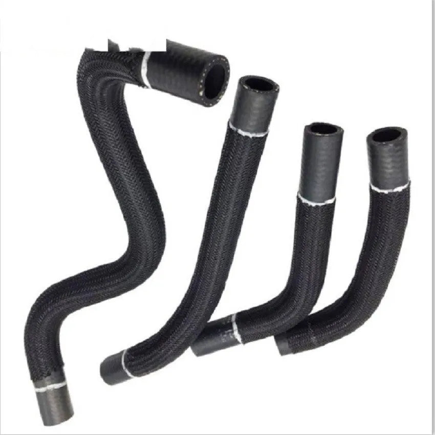Black self-winding mesh sleeve automotive wire cover for cable protection in engine bays.