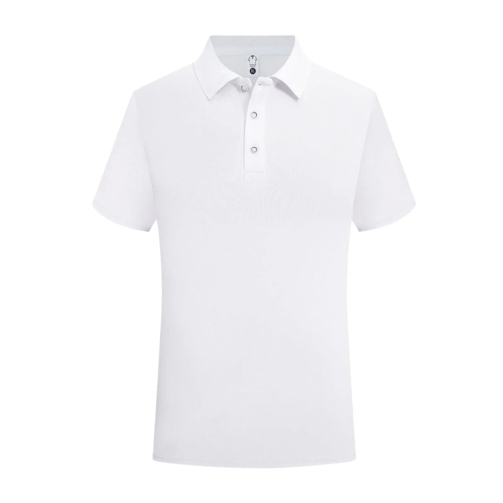 Men's short-sleeved cotton pullover work shirt in straight cut, showing colour options like navy blue and size range