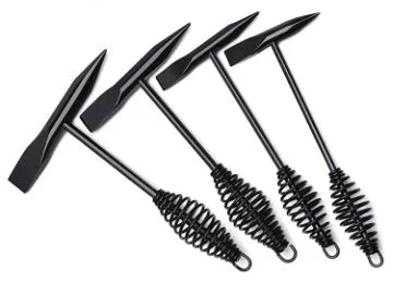 Electric welding slag removal hammer with spring handle and high-carbon steel head.