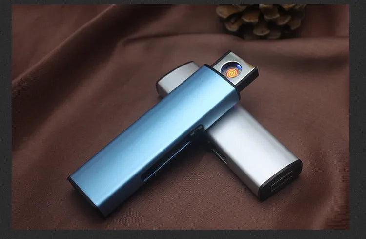 Set of twenty metal rechargeable windproof cigarette lighters in assorted random colours.