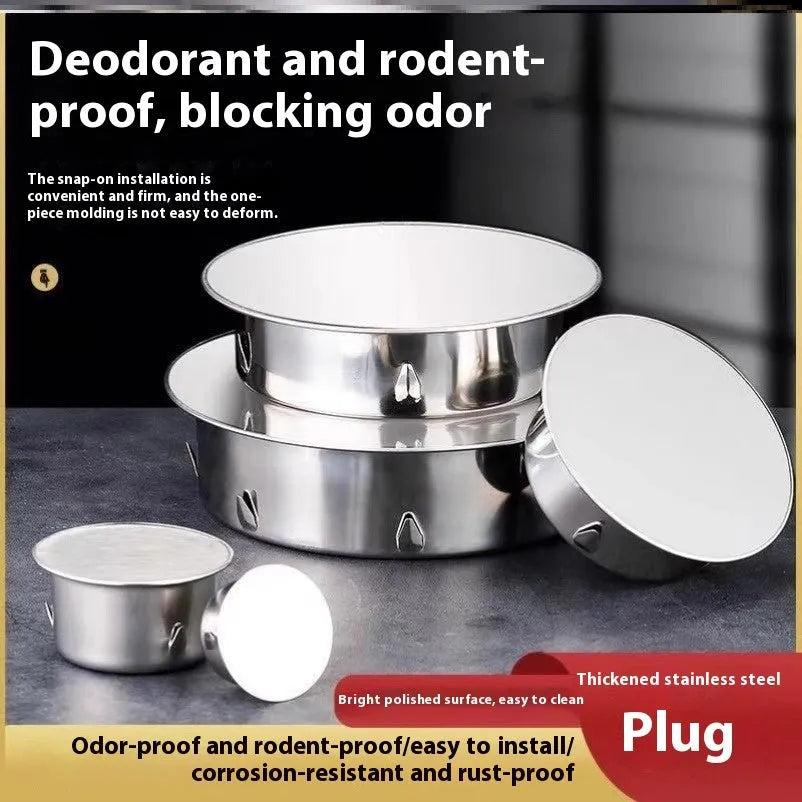 Stainless steel floor drain deodorant seal cover for 201 to 160 tube plugs in modern design