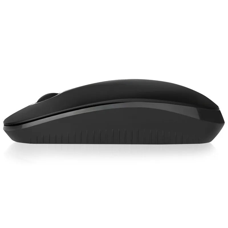 Black 2.4G wireless mouse, 120x66x36mm, compatible with Windows, Mac, Chrome OS and Linux