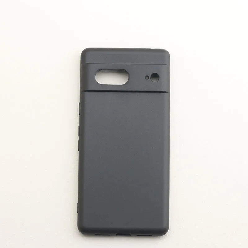 Frosted TPU phone case for Google Pixel, shockproof and anti-fingerprint, in Black or Transparent White.