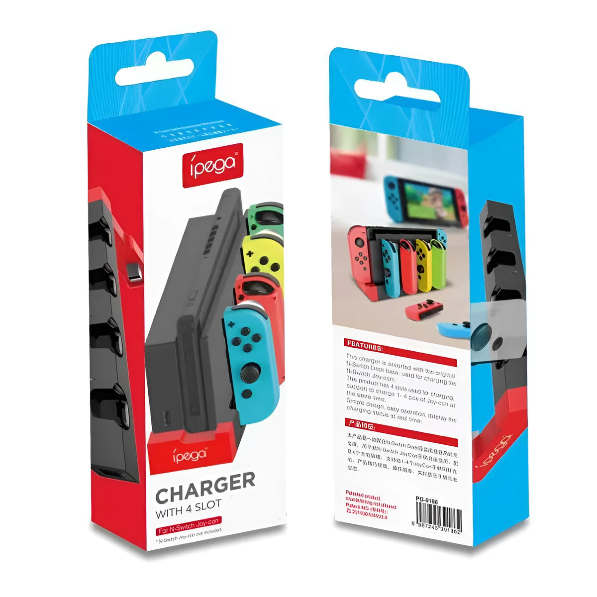 PG-9186 Switch handle charger in Green or Red, 182mm x 65mm x 28mm, 4.2W power, 3 to 3.5 hour charging time