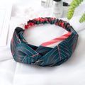 Red cloth women's headband with banana leaf cross design for hair management
