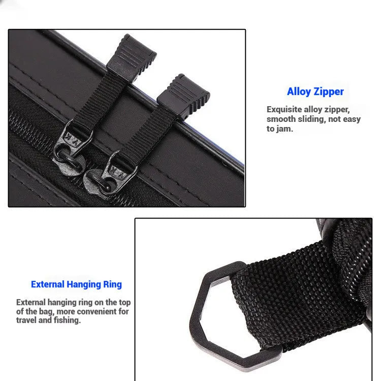 Hard cover fishing rod bag in four colours measuring 1.25 metres length