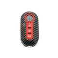 Fiat 500 Boyue Ottimo Viaggio ABS plastic remote key shell case in black, red, and dark blue.
