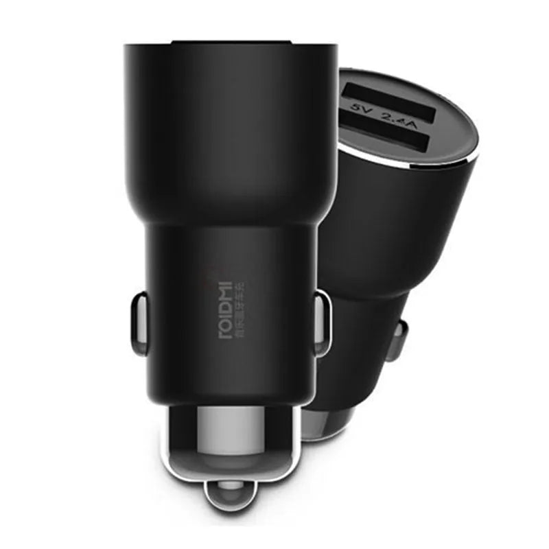 Black Ruimi 3S Bluetooth car charger with USB port for charging phones and tablets.