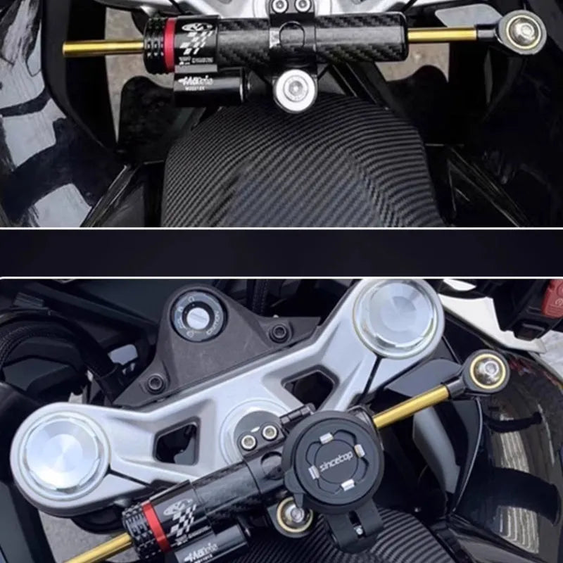 Directional damper bracket for Spring Wind 450SR/SRS motorcycles with adjustable titanium damper
