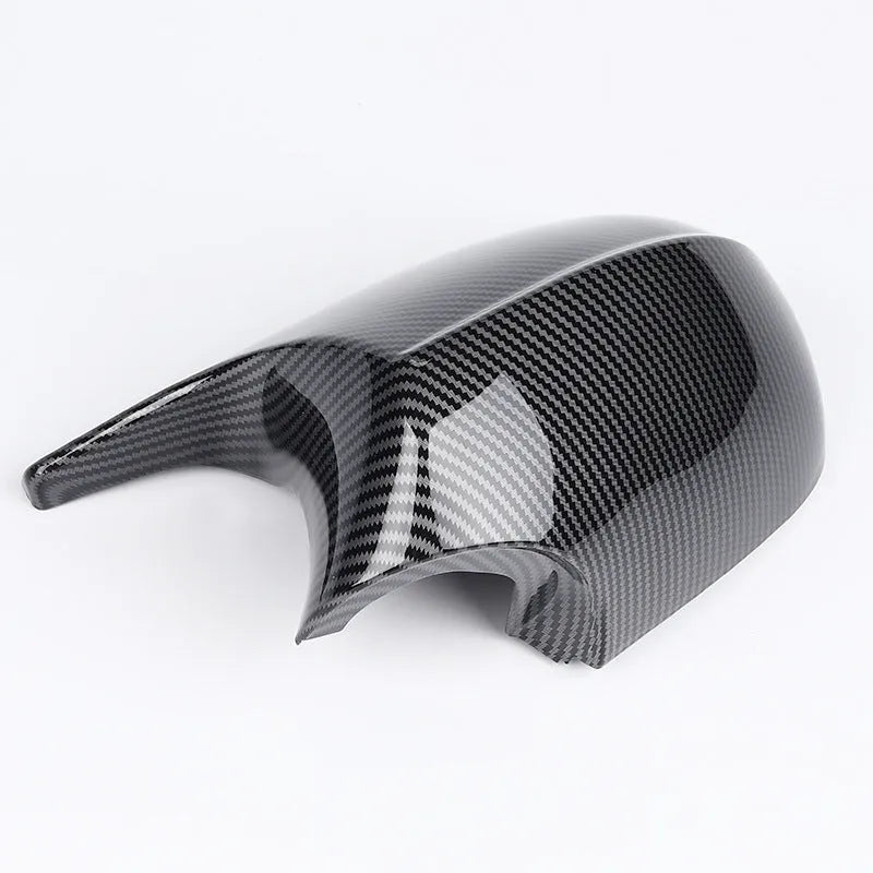 Horn rearview mirror shell for BMW 3 Series E90 in black and carbon pattern finishes