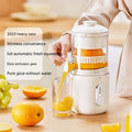 Fresh green portable electric juicer with automatic squeezing mechanism and USB charging