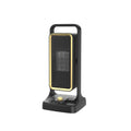 Black desktop PTC ceramic heater with knob control, dimensions 14.9x11.1x33.5cm