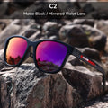 Outdoor sports sunglasses with metal hinges and TAC lenses in retro design