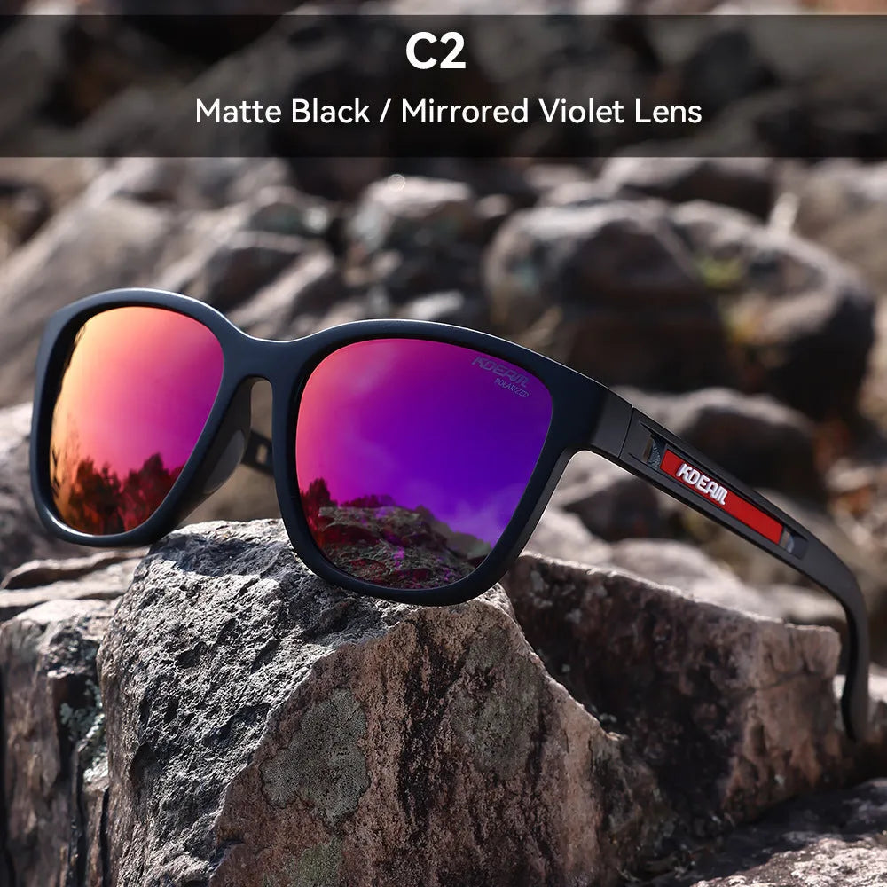 Outdoor sports sunglasses with metal hinges and TAC lenses in retro design