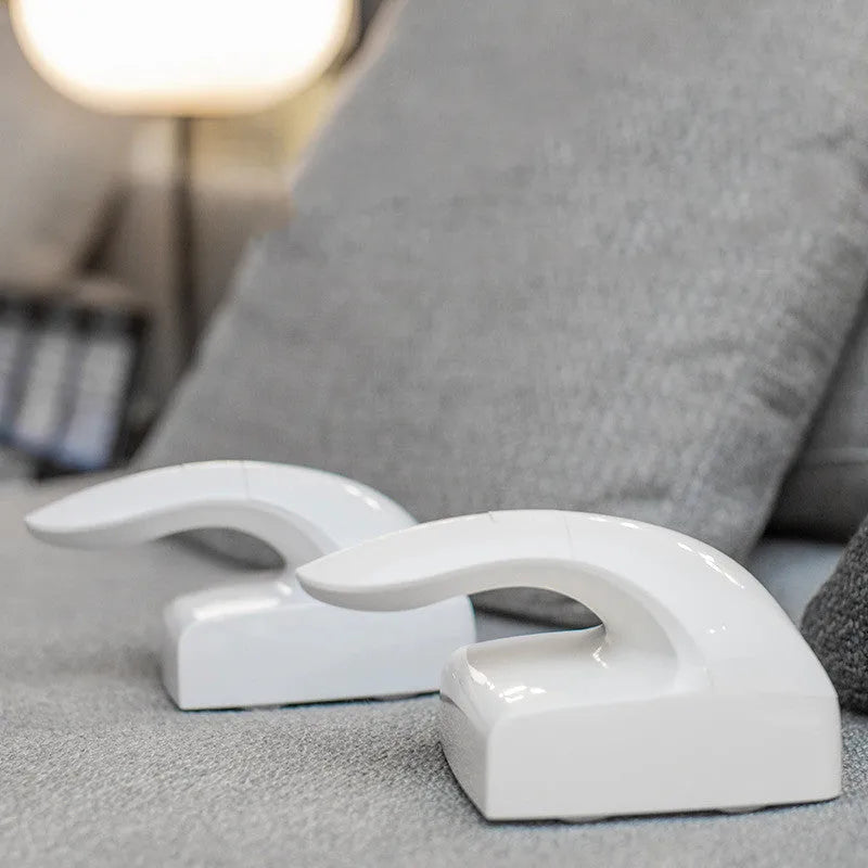 White ABS plastic pet hair remover roller with sticky adhesive surface for furniture and clothing