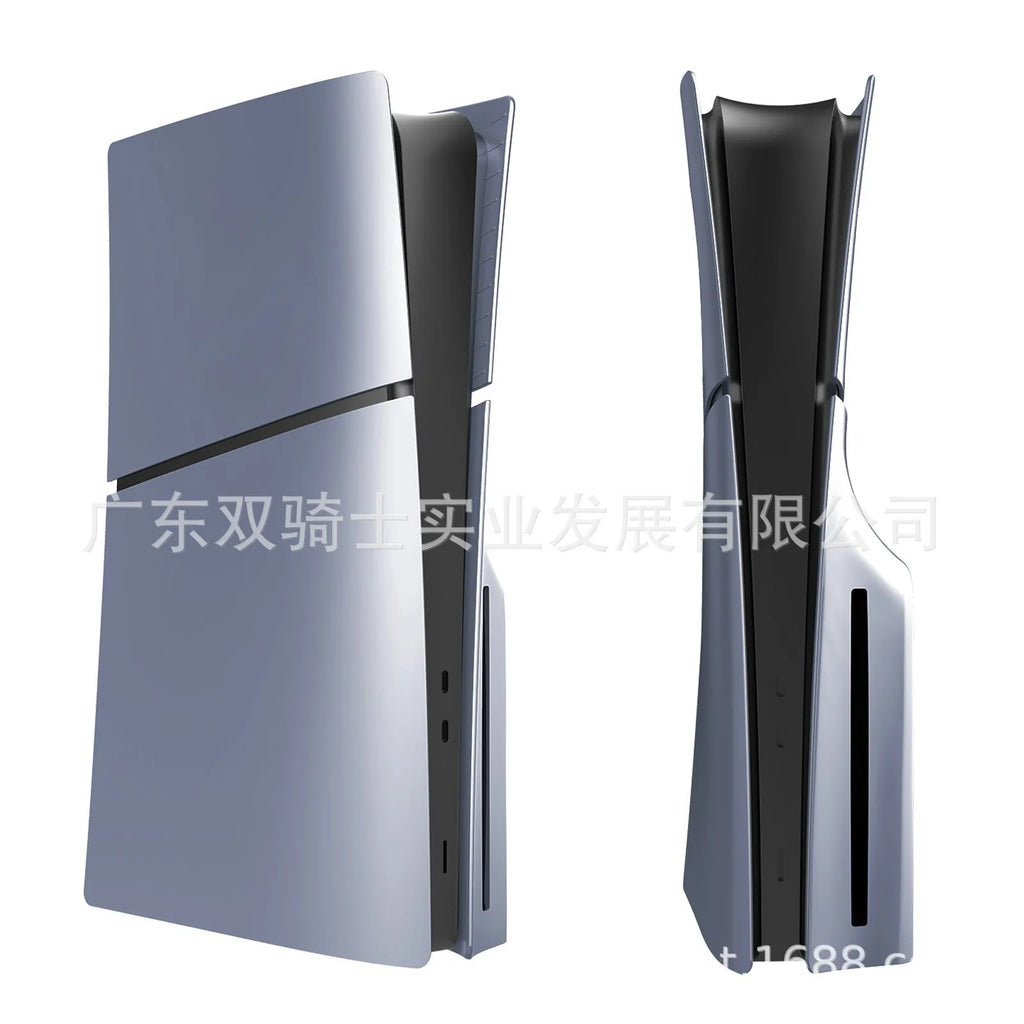 PS5 Slim replacement shell in multiple colours showing 25 x 24 x 6.5 cm dimensions and ABS plastic construction