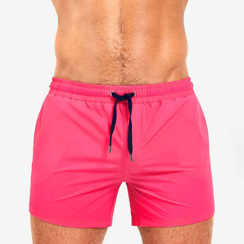 Mesh-lined quick-dry sports shorts in multiple colours on a white background