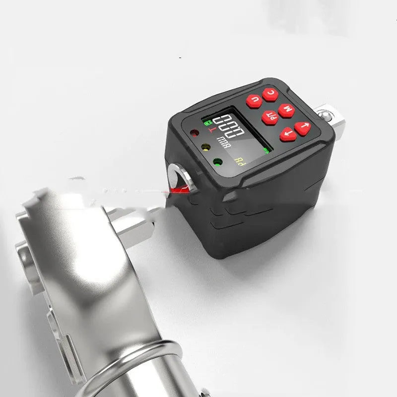 Digital torque meter with display head, 1/2-inch drive, metal body, part of three-piece set for torque measurement