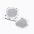 Silver nail rainbow powder laser mirror powder for UV gel nails with eyeshadow stick application and UV top coat sealing