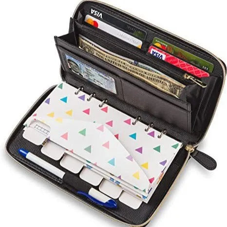 RFID-blocking card holder wallet in multiple solid colours showing PU leather construction