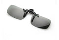 Clip-on myopia sunglasses showing PC lens in choice of grey, dark green or night vision tint, designed for driving and outdoor sports.