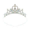 Girl's alloy princess crown with electroplated finish and crystal diamond decorations for birthday parties
