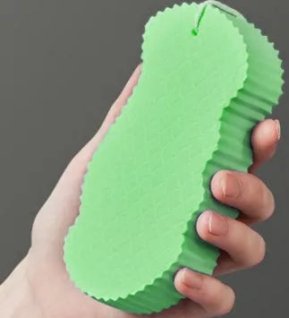 3D fish scale pattern bath sponge exfoliating ball in assorted colours
