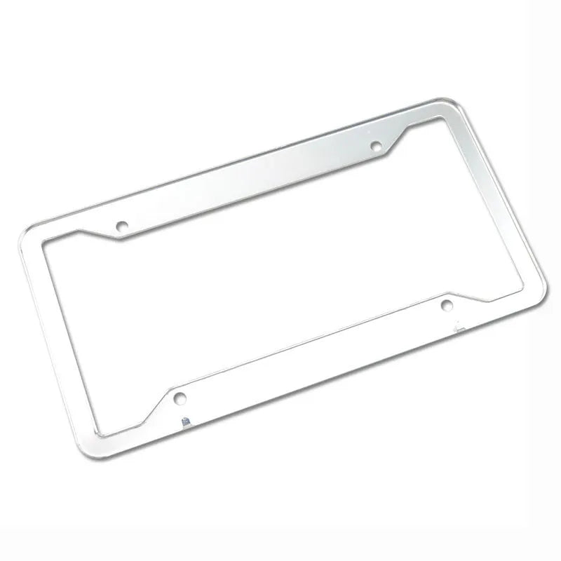 Aluminium alloy licence plate frame measuring 200x150x20mm in black, light grey, sandblasted silver or stainless steel finish