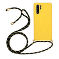 Huawei P30 phone case with floral painted pattern and a wrist lanyard strap attached.