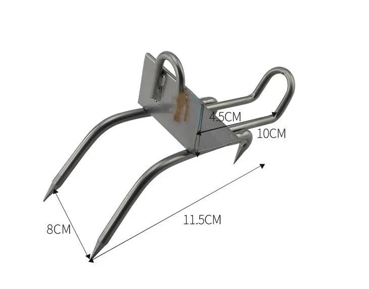 Pair of 304 stainless steel tree climbing spikes with sharp claws and two fastening straps