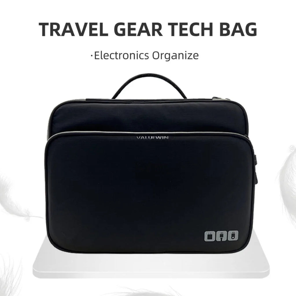 Three-layer travel storage bag with 20L capacity in grey polyester construction