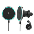 15W magnetic wireless car charger with air vent clip bracket.