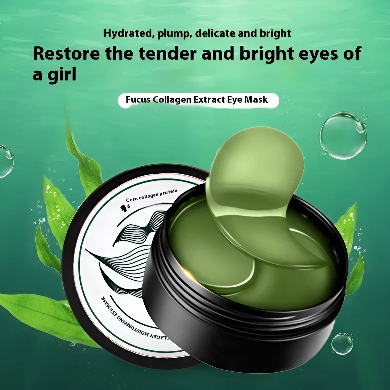 Seaweed collagen essence eye mask patches in 60 tablet pack for moisturising treatment