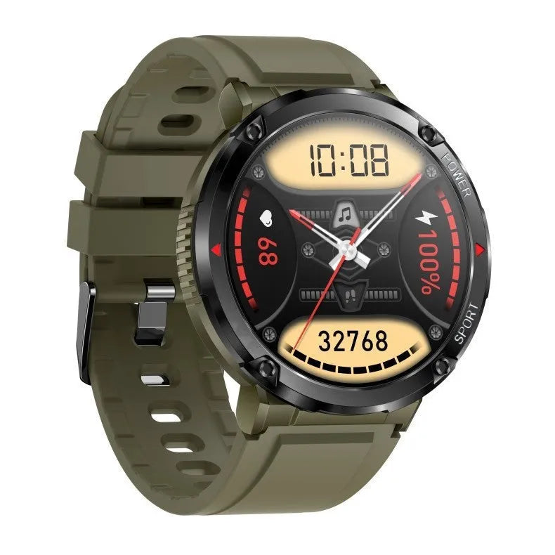 T30 Smart Watch with 52mm IPS touchscreen in black colour, showing Bluetooth calling and health monitoring functions