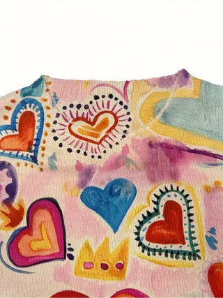 Digital printed loose top with lapel collar in assorted sizes from S to 5XL