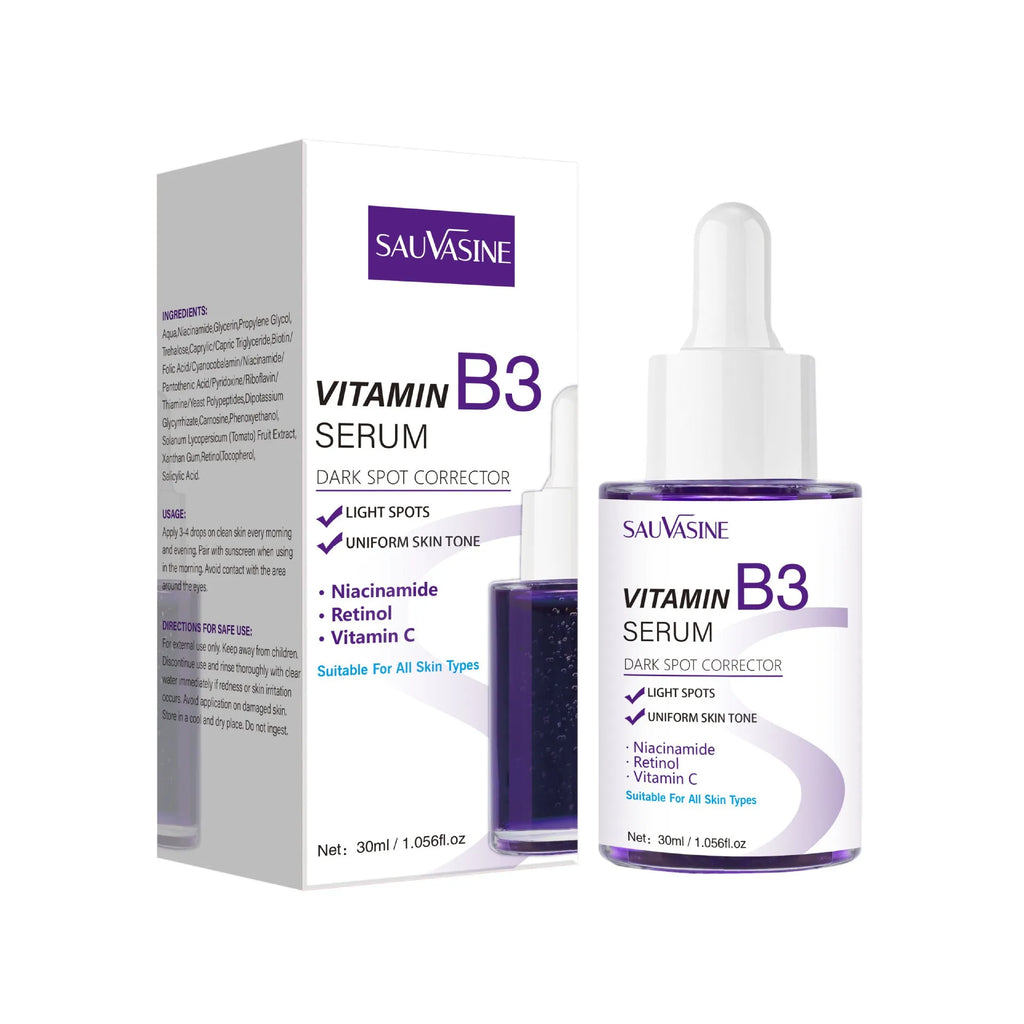 30ml bottle of vitamin B3 facial essence for nourishing and firming skin care.