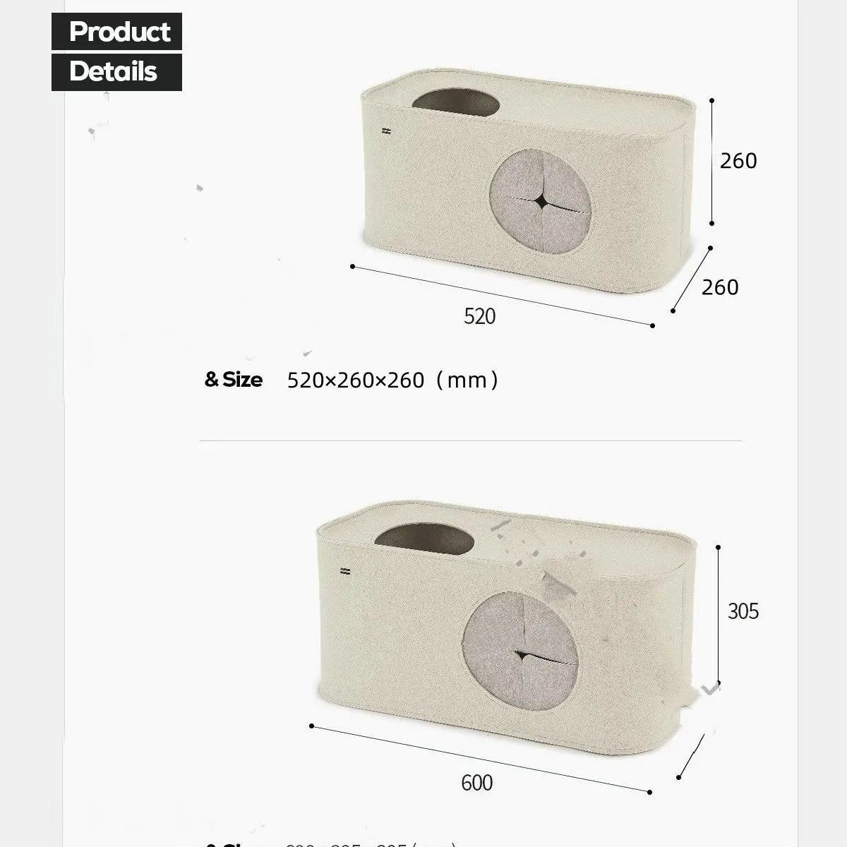 Grey foldable felt cat nest bed in cage style design for indoor cats.
