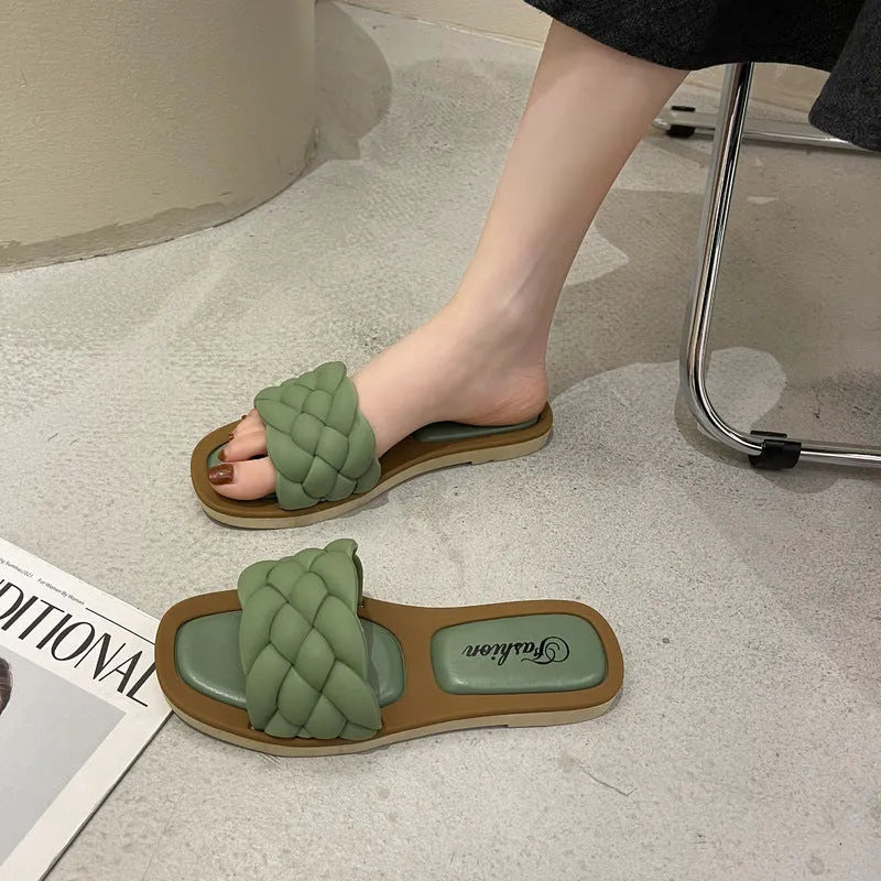 Women's PVC beach sandals with anti-skid soles in black, green, orange or white colours, sizes 36-40
