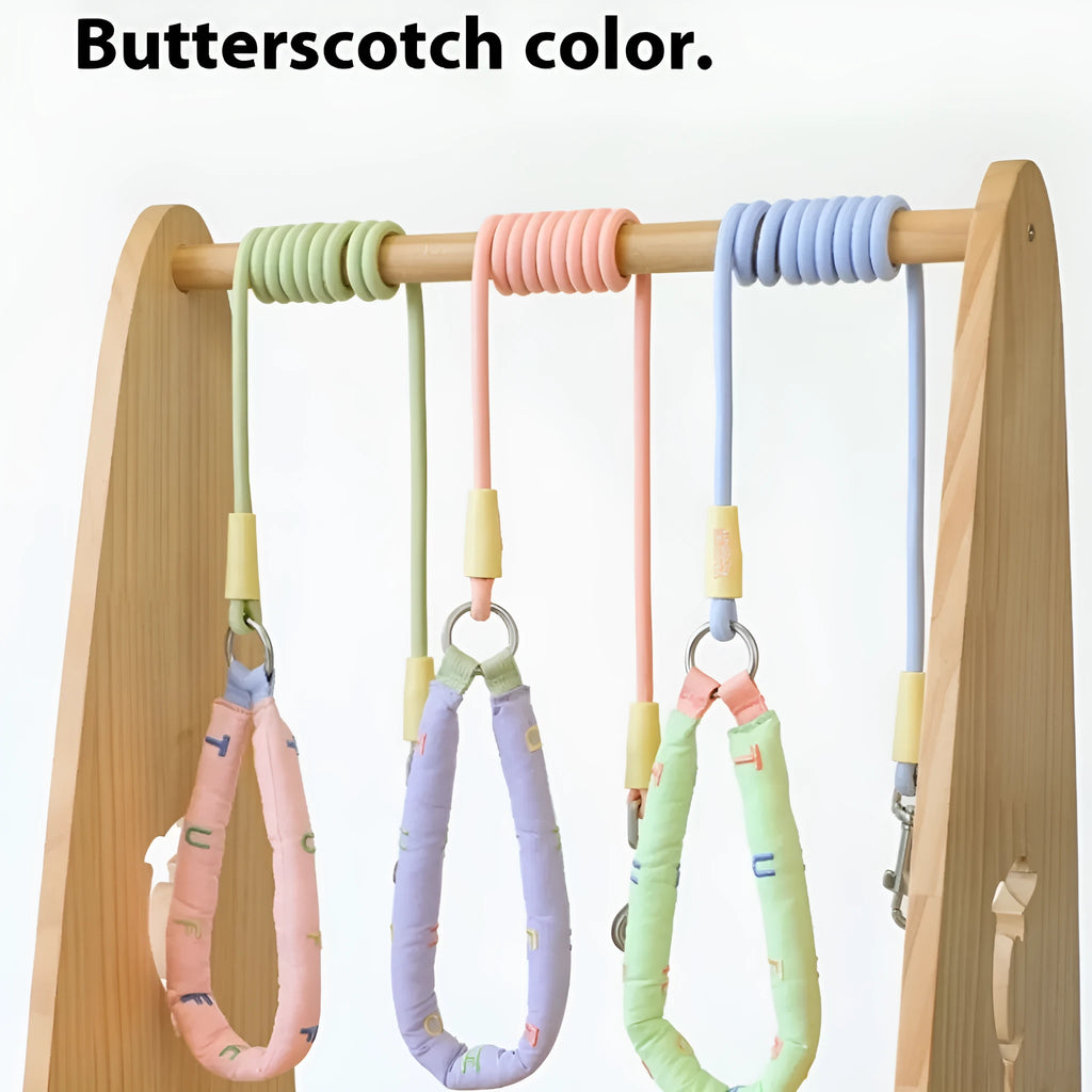 Polyester dog leash with 150cm hand holding rope in green, pink, purple, or raspberry powder colours