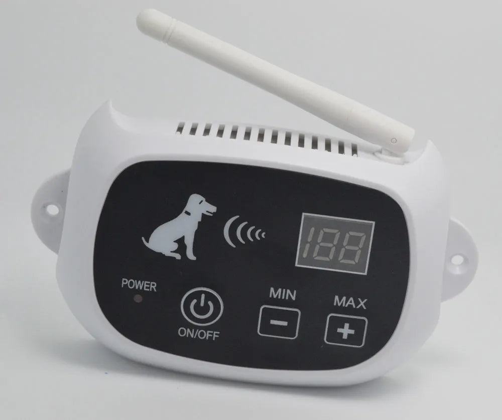 Wireless electronic dog fence with receiver collar, 500 metre radio signal range, white or black
